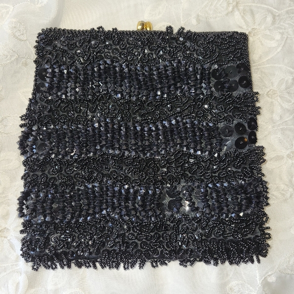 Walborg Richere Black Beaded Purse ~ Vintage ~ 1960s ~ Exquisite! ~ Loose Beads - Picture 8 of 16